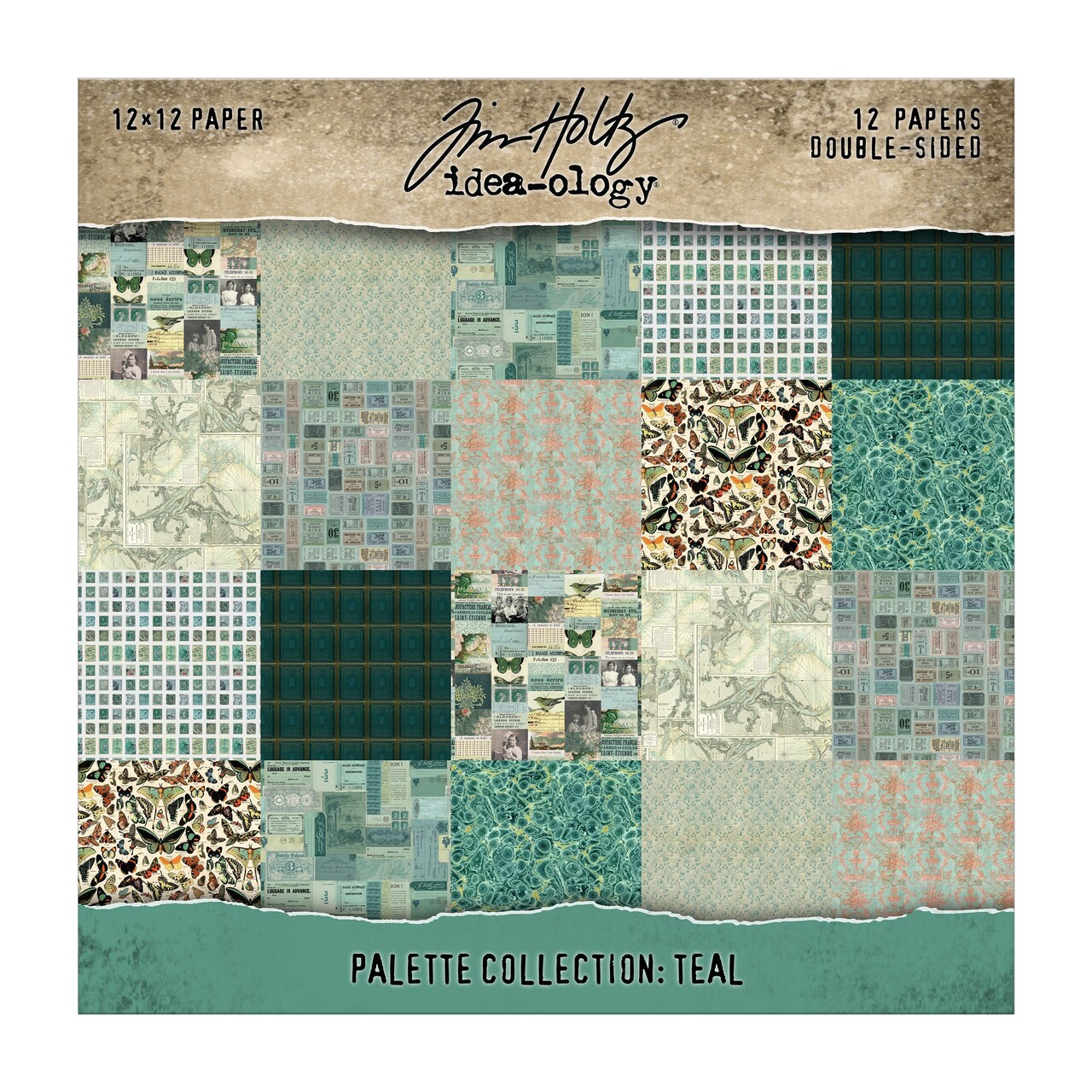 Idea-ology Double-Sided Cardstock 12"X12" 12/Pkg-Palette Collection: Teal